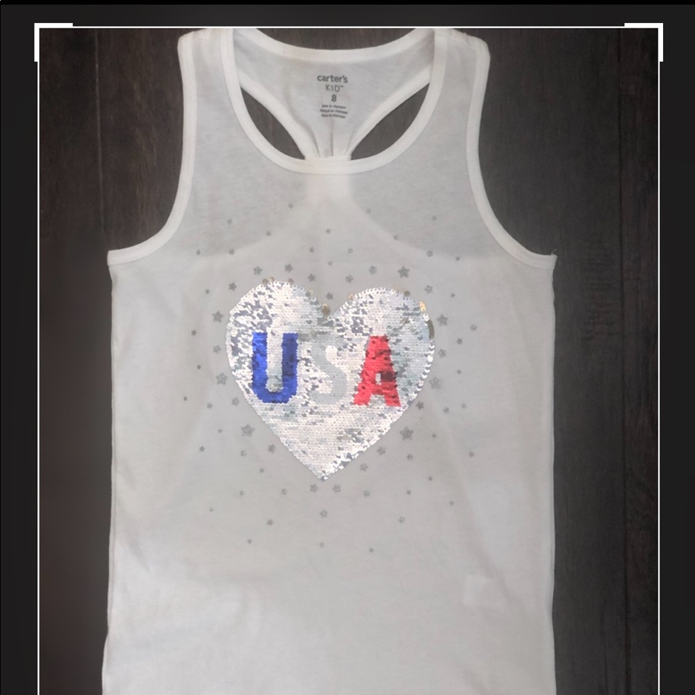 Carters Big Girls Patriotic Tank Top and Shorts